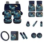 Widea Blue Butterfly Car Seat Covers Set 17 Pack Universal Auto Steering Wheel Covercar Floor Mat Full Set With Keychain Cup Hol