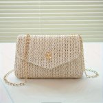 Woven Fabric Crossbody Bag For Women - Casual Messenger Bag With Zipper Closure Polyester Lined Painted Edges Fashionable Access