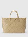 Amaya Weave Metal Handle Bag - 0 Taupe