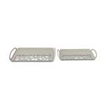 Calligraphy Design 2 Piece Metal Tray Set Grey