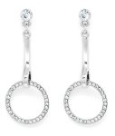 Silver Tone Round Drop Earrings