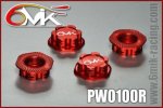 6MIK Serrated & Locking 1 8 Wheel Nut 1.0MM Red 4