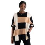 Block Print Oversized Knit Top - Black Free