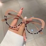 Vintage Cat Eye Cross Frame Clear Lens Computer Glasses Decorative Spectacles For Women