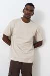 Textured Oversized T-Shirt - XL Cement