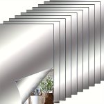 10 Pcs 3D Acrylic Mirror Wall Decals: Self-adhesive Flexible Non-glass Mirrors For Home Decor - Silver black