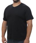 Mens Plain Vneck Tee - S Black