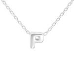 Kiara 925 Sterling Silver A-z Any Initial Letter Necklace 5X6MM 45CM Chain - P