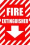 Fire Extinguisher 30X40CM Red And White Sign - 4 Pack.