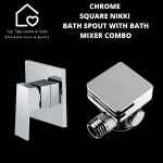 Chrome Square Nikki Bath Spout With Bath Mixer Combo