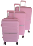 Smte Mooistar 3PCS Pink Polypropylene Hardshell Luggage Set With 4-WHEEL Spinner With Keychain