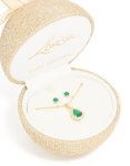 Goldair Gold Emerald Cubic Zirconia Necklace & Earrings Set