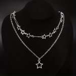 2PCS SET Y2K Star Necklace Set Grunge Punk Cool Aesthetic Jewelry Perfect Gift For Girls