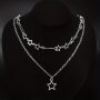 2PCS/SET Y2K Star Necklace Set Grunge Punk Cool Aesthetic Jewelry Perfect Gift For Girls