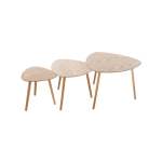 Mileo 3 Piece Side Table Set Brown