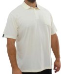Mens Plain Contrast Golfer - 10XL Cream