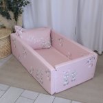 Floral Bunny Travel Bed Pink And Grey