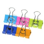 Happy Binder Paper Clips binder Clips - 12PCS Colored Metal Fun Clip Clamps With Cute Smile Face Assorted Color For Office Teach