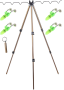 Fishing Rod Tripod Stand Bell Alarms & Rod Ring Adjustable & Portable