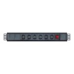 CA114-3 Pdu 19 1U 6 Way 10A Iec Outlet With On off Switch