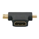 HDMI Female To MINI Hdmi+ Micro HDMI Adapter - Black
