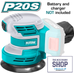 Orbital Sander 125MM Cordless Total Tools With Or Without Battery TROSLI2001 42780