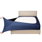 Stretch Jersey Box Spring Cover Wrap Around Bed Skirt Alternative Ultra Soft & Wrinkle Resistant Full full XL Navy