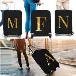 Initial Letter Print Travel Luggage Cover Elastic Suitcase Cover Protector Foldable Trolley Case Dustproof Cover Fits 45.72-81.2