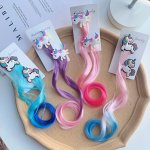 2PCS Delicate Sweet Cute Y2K Hair Extensions Wig Hair Clips Gradient Color Ponytails Hairpieces Girls Casual Leisure Party Suppl
