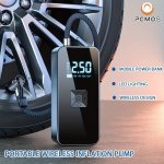 1PC Wireless Tire Inflator Portable Air Pump Car Tire Pump With LED Light For Car motorcycle bicycle balls Can Be Used As A Powe