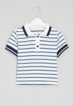 PoP Candy Striped Golf Shirt - Blue & White