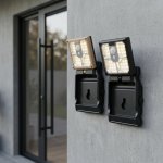 IP65 Outdoor Waterproof Solar Courtyard LED Light - Black