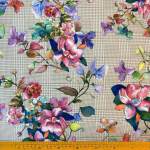 Scuba Printed Fabric FLORAL-CAMEL-CHECK-3 150CM