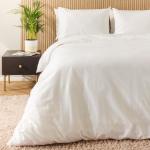 450 Thread Count Jacquard Wave Duvet Cover Set White - King 230X220CM