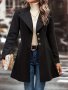 Solid Single Button Lapel Overcoat Versatile Long Sleeve Winter Outwear Women's Clothing