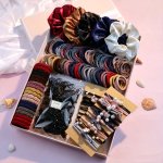 1085PCS Hair Styling Accessories Kit Elastic Hair Ties Large Intestine Hair Loops Trendy Non Slip Ponytail Holders For Women And