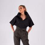 Eje Fold Back Collar Blouse - 36