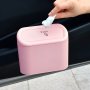 Compact Flip-top Lid Car Trash Can - Durable Easy To Clean Garbage Bin For Vehicle Use