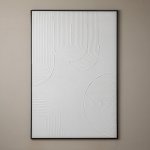 Hushed Curve Framed Hand Painted Canvas Art