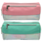 Iridescent Leather Pencil Bag Colour May Vary