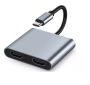 4-IN-1 Type-c To Dual HDMI + Usb+type-c Pd Hub Adapter Good Quality By Ge