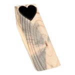 Wooden Doorstop - Black Heart Wedge