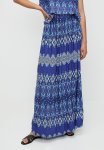Edit Co-ord Border Printed Midi Skirt - Peacock Blues Linear Print