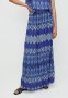 Edit Co-ord Border Printed Midi Skirt - Peacock Blues Linear Print