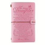 Refillable Leather Journal Notebook With Inspirational Message From Mom To Daughter 140 Page Lined And Blank Steno Pad With Card