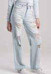 Sissy Boy Amila: High Waist Wide Leg With Chain Detail - Light Vintage