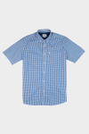 Slim Fit Check Short Sleeve Shirt - Royal - 3XL Royal