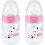 Nuk Temperature Control Bottle 150ML With Size 1 Silicone Teat 0-6M Twin Pack - Girl