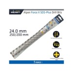 Alpen Force X 24.0 X 250 200 Sds Plus Rebar Drill Bit X4 Cutting Edges ALP835024