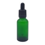 50ML Green Glass Aromatherapy Bottle With Pipette - Black 18 89